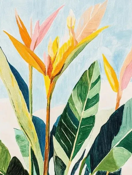 Tropical Plants Green Plants Golden Petals Aesthetic Posters Prints Modern Home Minimalist Style Decorative Art Canvas Painting Peaceful Pleasures Health and Wellness us1 8 50x70cm