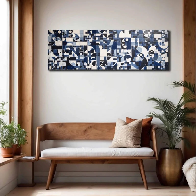 Mid Century Modern Boho Canvas Wall Art | Large Geometric Print Canvas Wall Art Peaceful Pleasures Health and Wellness