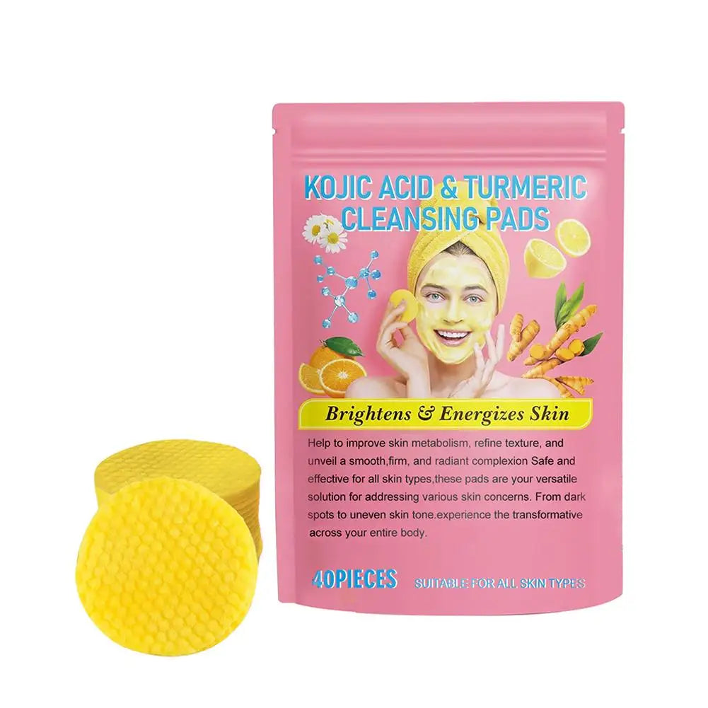 Kojic Acid & Turmeric Cleansing Pads – Brightening Facial Sponge