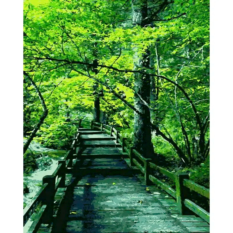 GATYZTORY Oil Painting By Numbers On Canvas Coloring By Numbers Forest Stream Landscape Picture Drawing Home Decor For Adults Peaceful Pleasures Health and Wellness 991391 20x30cm Unframed