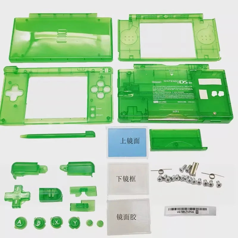Case DIY Kit for Nintendo DS Lite Transparent Replacement Full Housing Shell, DIY Repair Shell Replacement Kit for NDSL, 1Set Peaceful Pleasures Health and Wellness