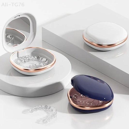 Magnetic Dental Retainer Case with Mirror | Travel Aligner Box Dental Retainer Case Peaceful Pleasures Health and Wellness