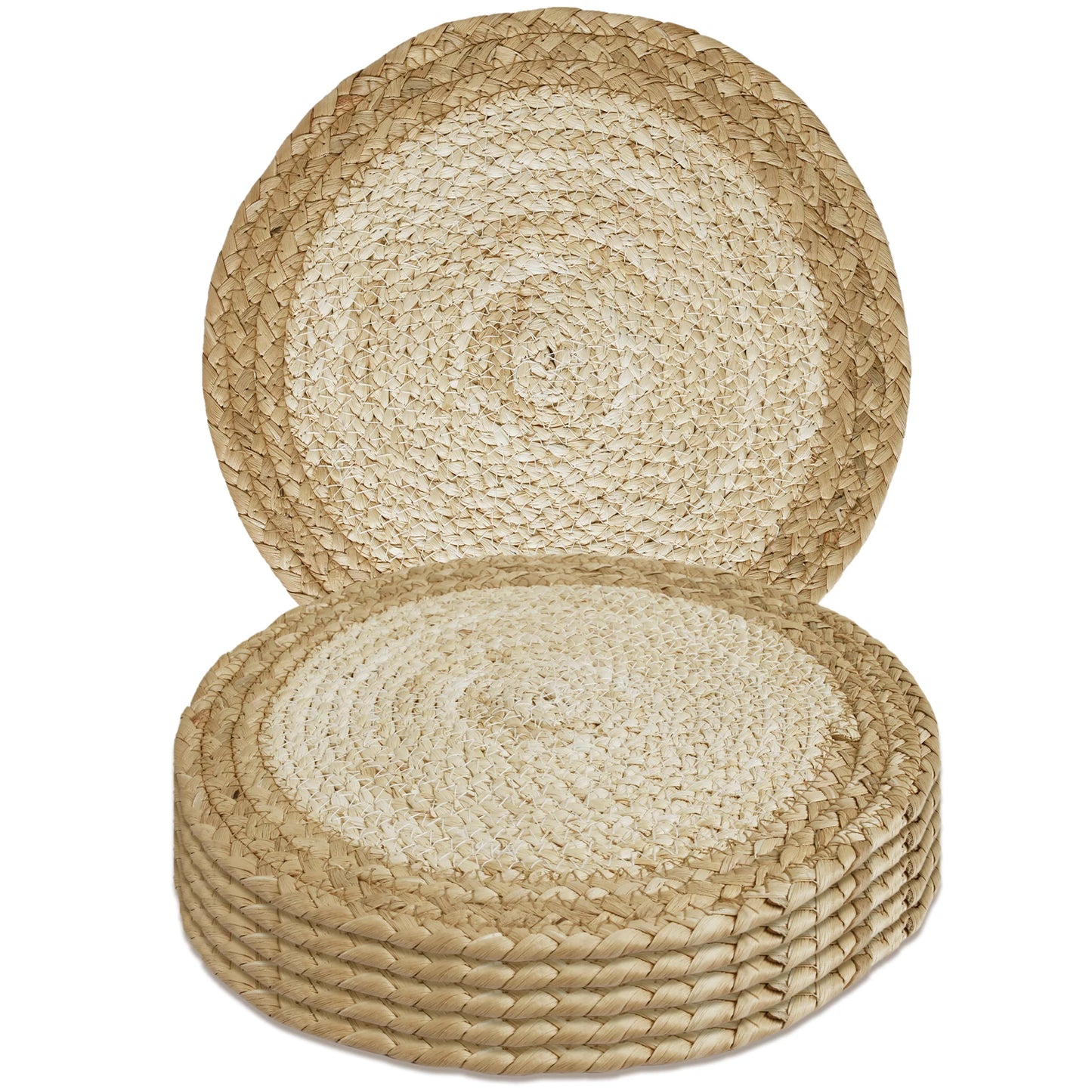 Set of 6 30cm Round Handwoven Rattan Placemats Heat Insulation Natural Wicker Woven Table Pot Mats For Dining Home Wedding Decor Peaceful Pleasures Health and Wellness 6pc C 30cm