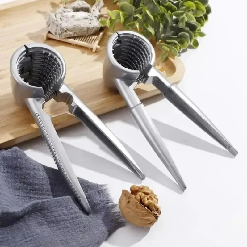 2026 Silvery Metal Multi Functional Walnut Clip Household Nut Shelling Tools Suitable for Walnuts Chestnuts and Hazelnut Tools Peaceful Pleasures Health and Wellness