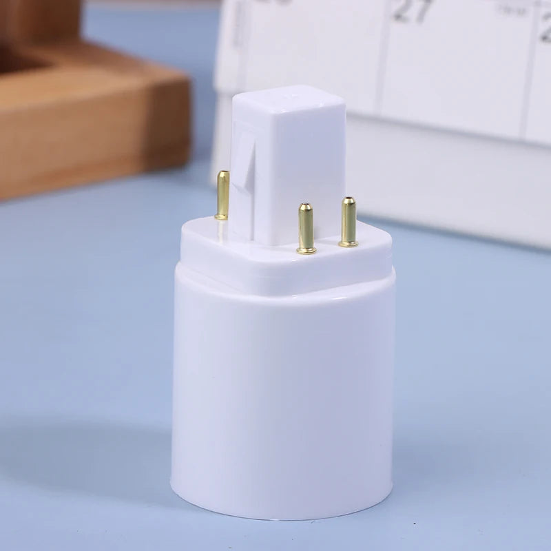 3PCS 4 Pin Conductive G24 To E26/E27 Socket Adapter G24Q Lamp Base Adapter G24Q To Medium Light Socket Converter Peaceful Pleasures Health and Wellness