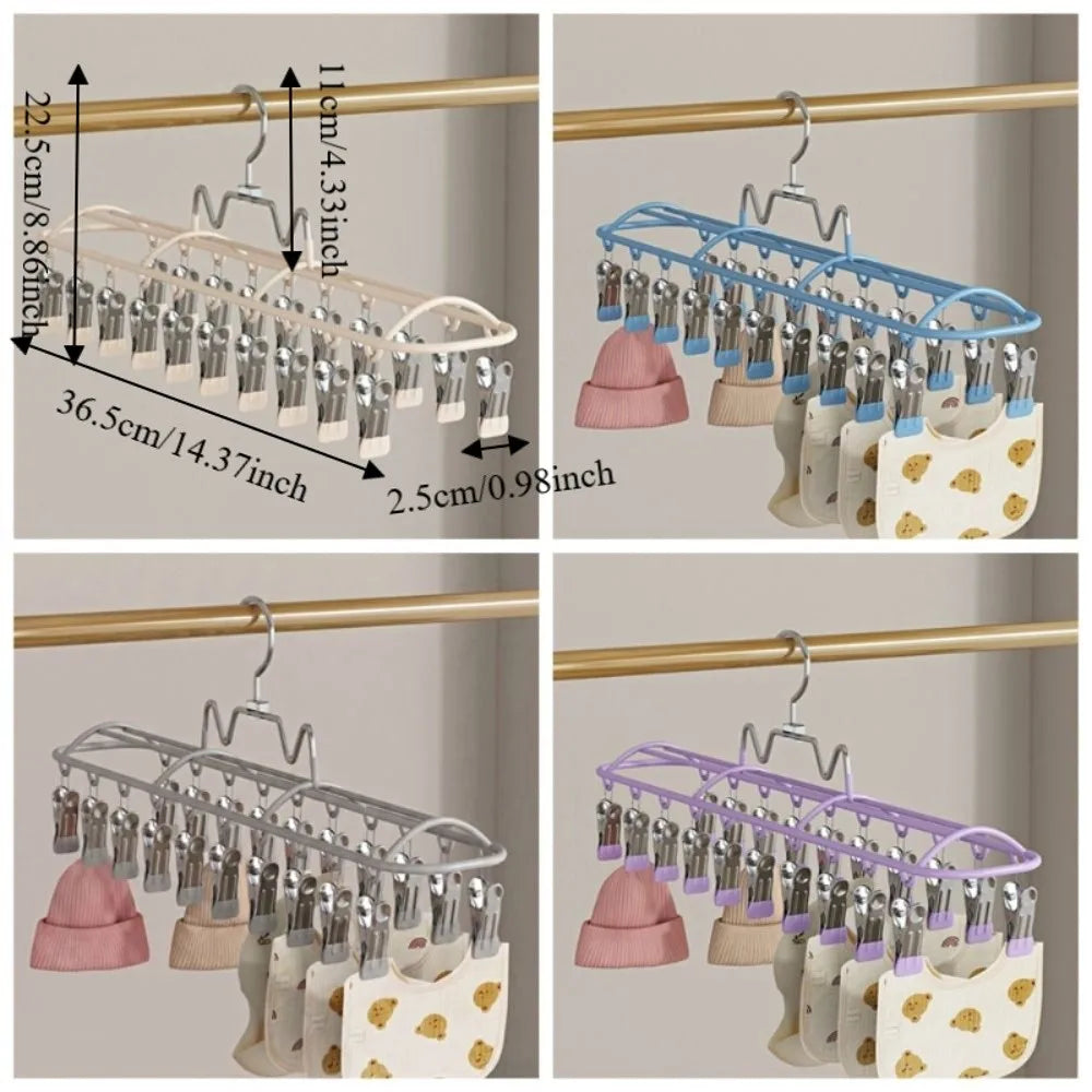 Portable Windproof Stainless Steel Clothes Drying Hanger