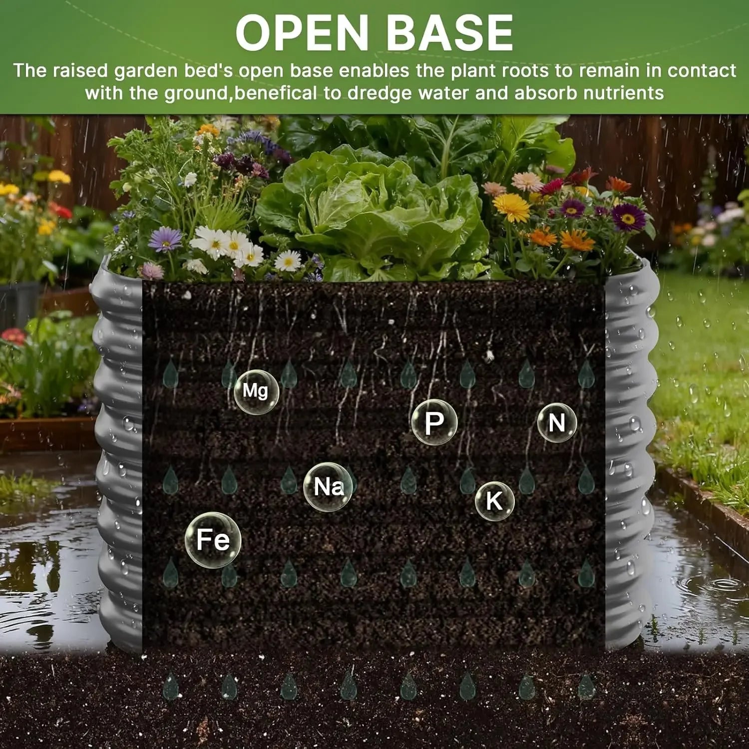4-Pack Galvanized Steel Raised Garden Beds, 2FT Height for Vegetables Flowers Outdoor Planting Peaceful Pleasures Health and Wellness