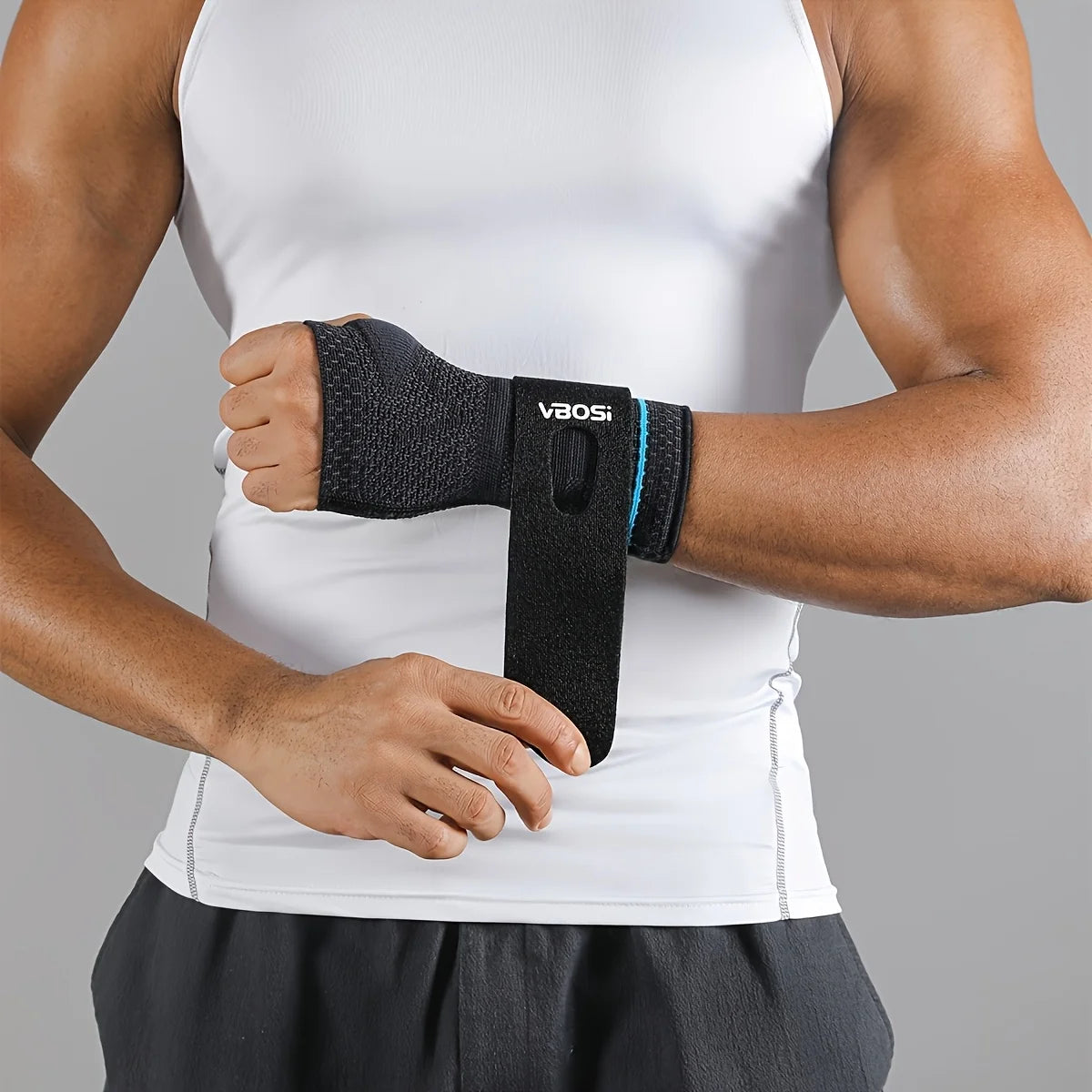 1pc Wrist Palm Support with Removable Metal Stays and Straps, Adjustable Brace Right Left Hand for Women And Men Peaceful Pleasures Health and Wellness