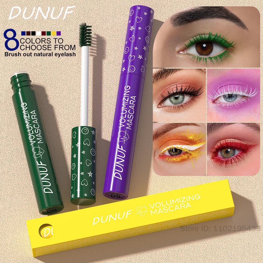 Colorful Waterproof Mascara – Green Blue Purple Curling & Lengthening