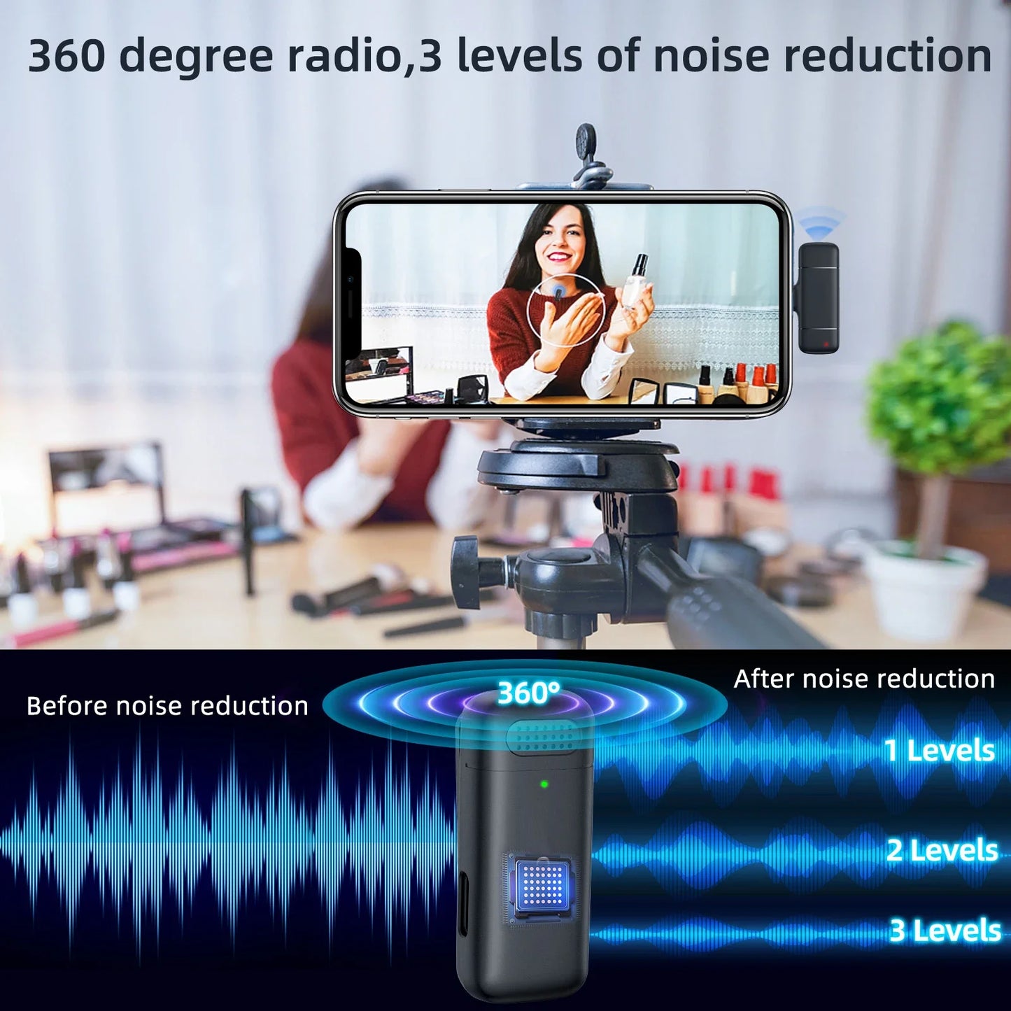 K30 Wireless Lavalier Microphone Charging Case Mic Portable Audio Video Recording for iPhone Android Notebook Live Gaming Mic Peaceful Pleasures Health and Wellness