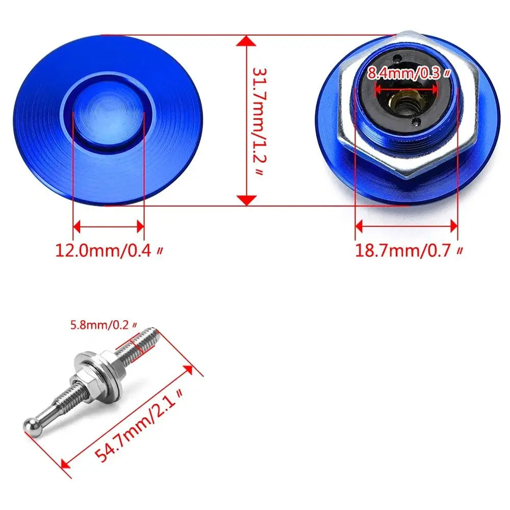 Universal Aluminum Hood Pin Quick Release Latch Clip | Bonnet Lock
