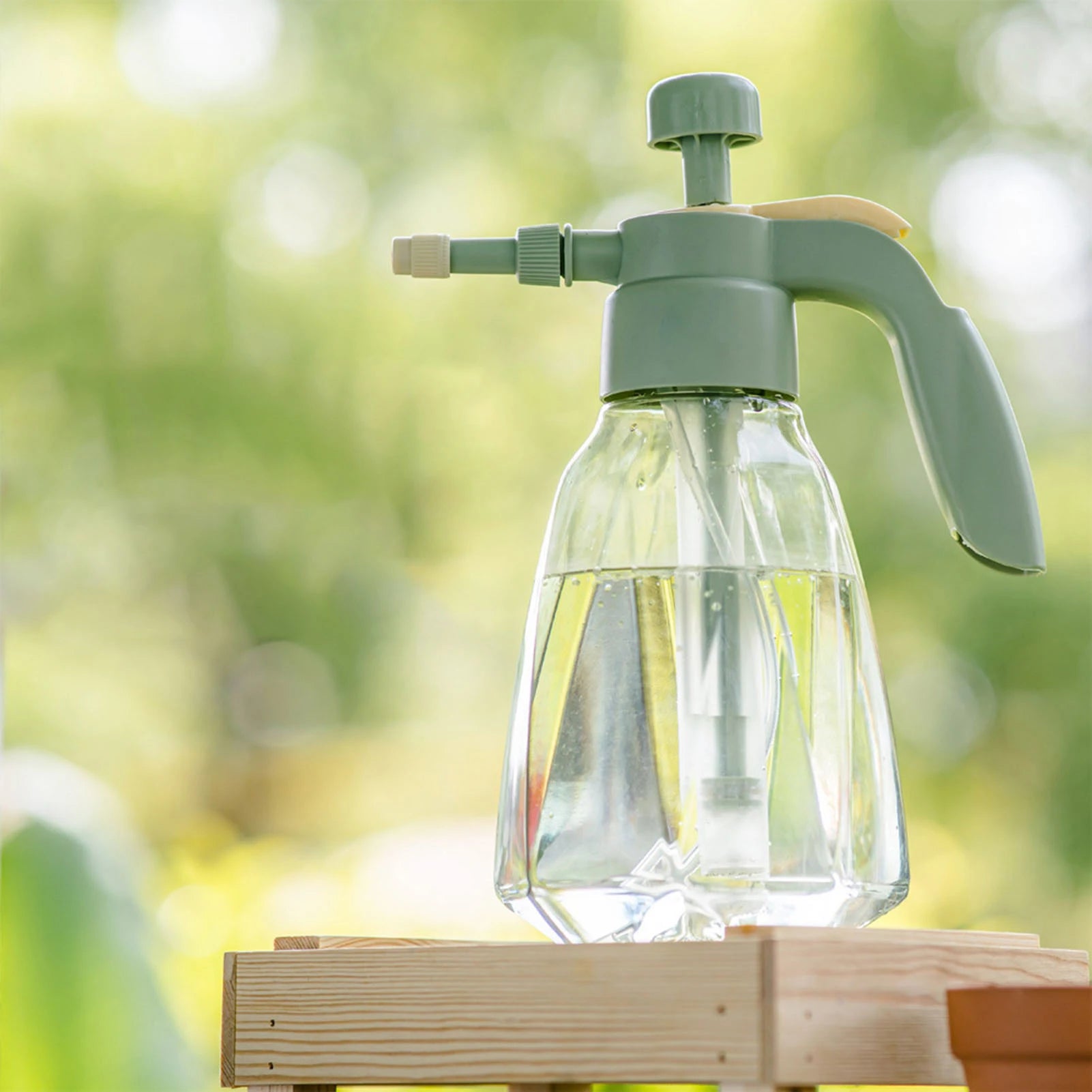 Flower Sprayer Pressure Water Can 1.5L Large Capacity Clear Water Bottle Plastic Sprayer for Indoor & Outdoor Plant Flower Peaceful Pleasures Health and Wellness
