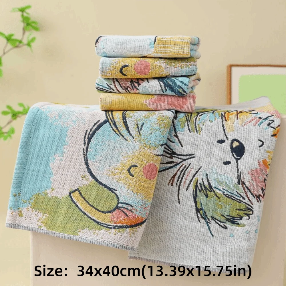 New 34x40cm Large Hand Towel Quick Dry 4 Layer Cotton Gauze Kitchen Towel Decorative Pure Cotton Dish Cloth Home Restaurant Peaceful Pleasures Health and Wellness