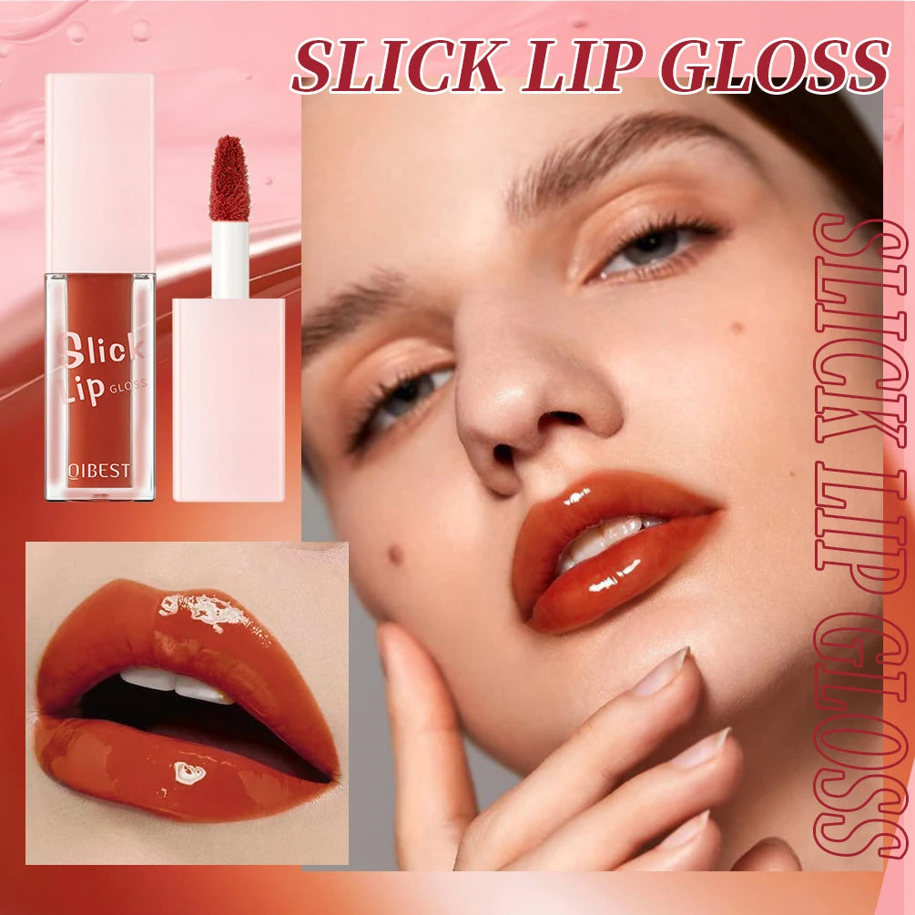 QIBEST Slick Lip Gloss Moisturizing Glass Water Gloss Sexy Plump Lip Makeup Mirror Lip Glaze Lasting Lipgloss Oil Tinted Pigment Peaceful Pleasures Health and Wellness