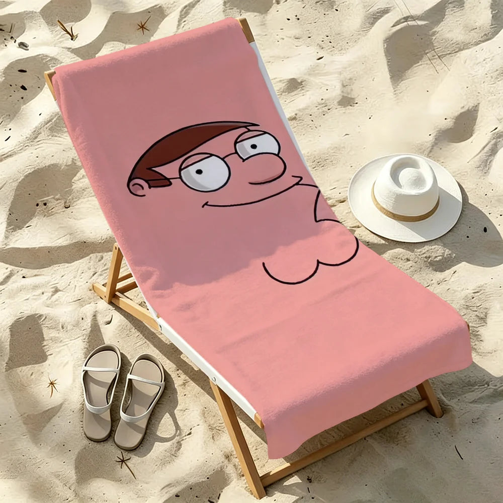Quick-Dry Cartoon Beach Towel | Soft Pool, Gym & Travel Towel Quick-Dry Beach Towel Peaceful Pleasures Health and Wellness