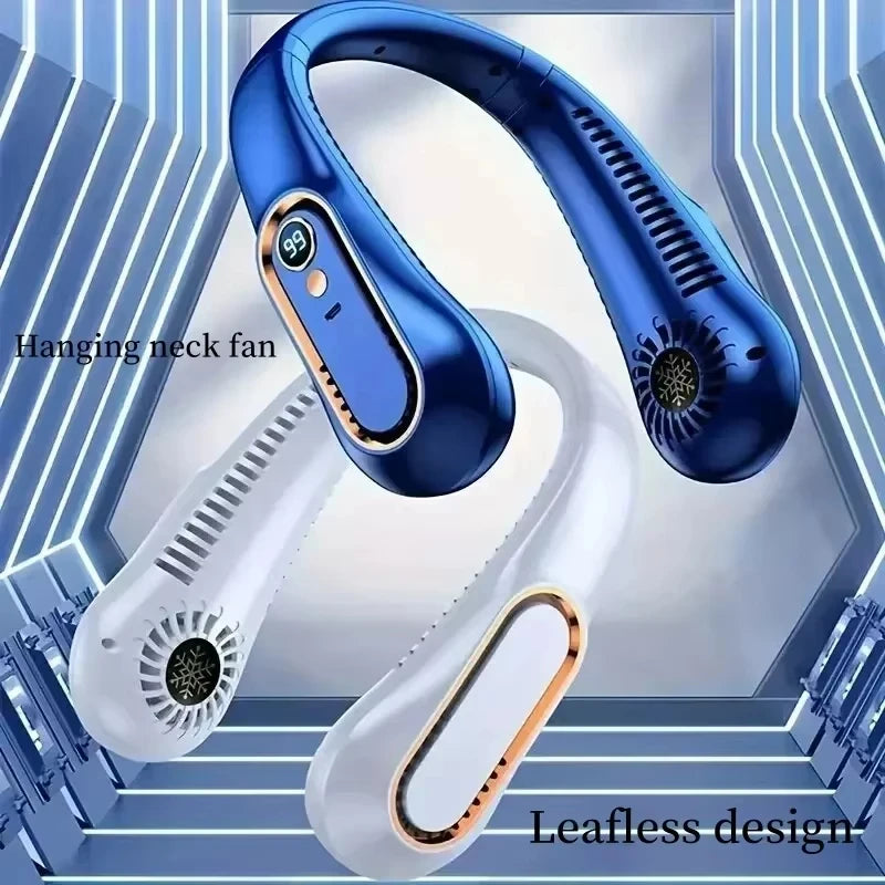 Leafless Neck Fan | USB Rechargeable, 5-Speed & LED Display