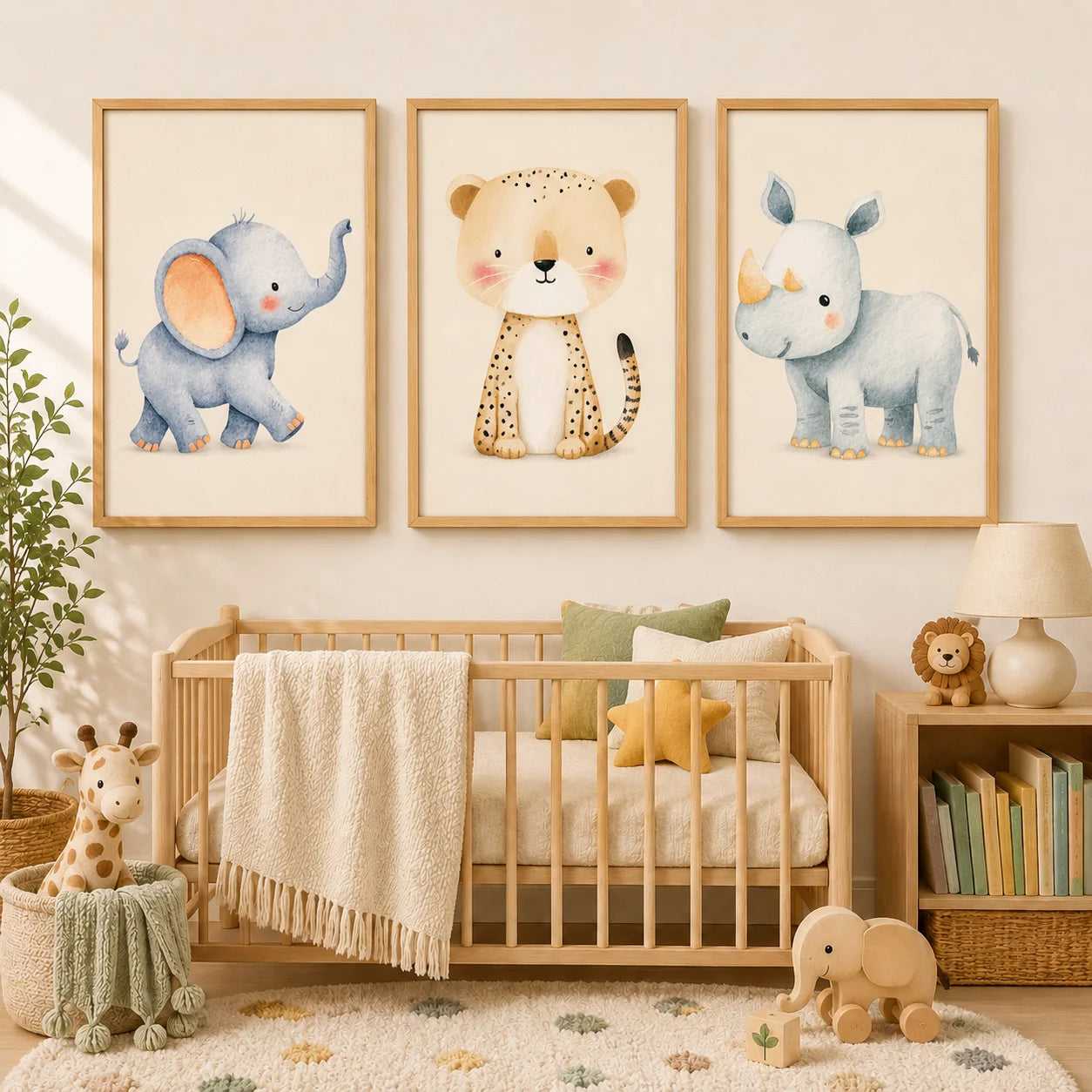 Nursery Wall Art, Cute Baby Cheetah Canvas Painting, Minimalist Animal Poster Print for Kids Boy Girl Bedroom Decor Peaceful Pleasures Health and Wellness