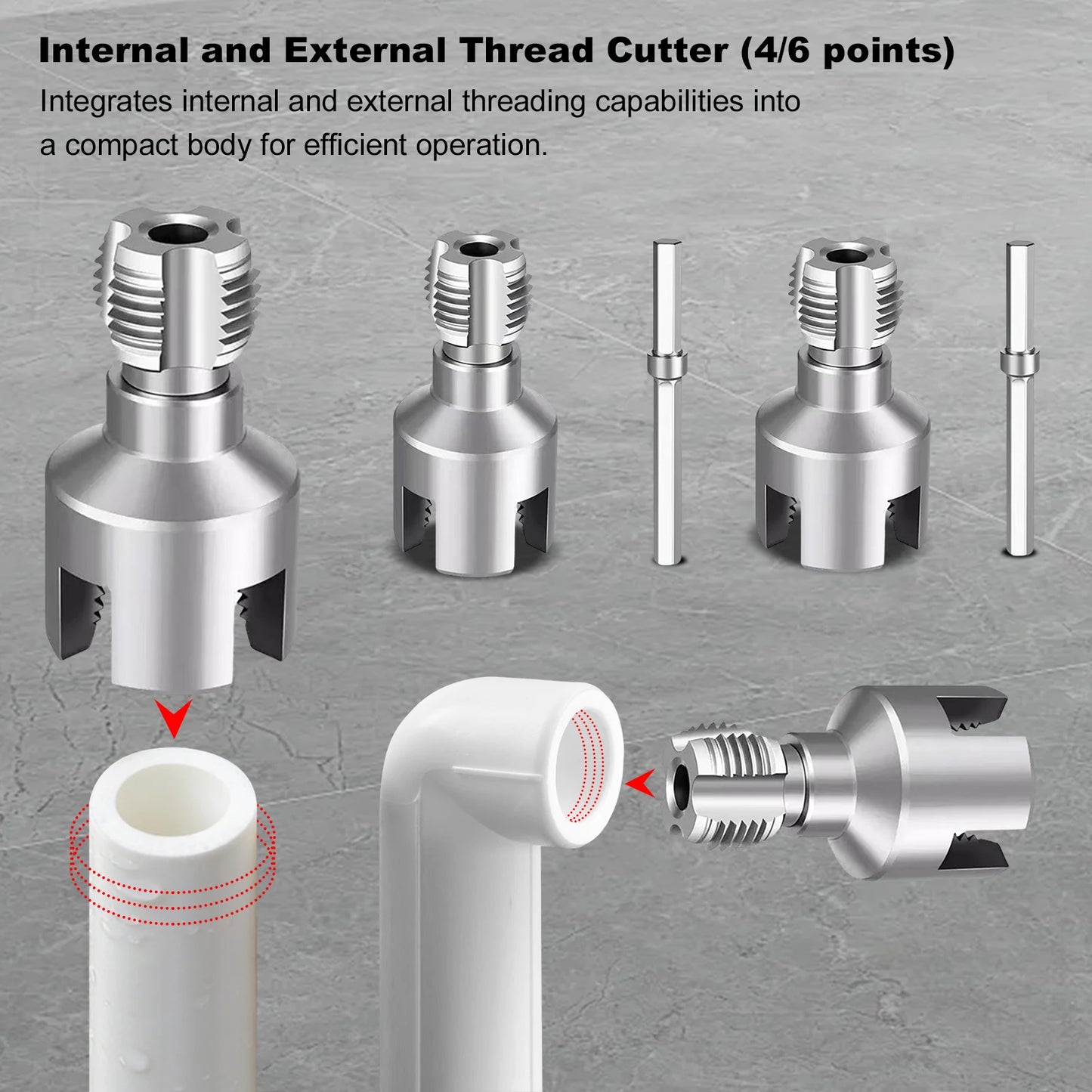 PVC Pipe Thread Cutting Tool 1/2in 3/4in 1in Dual-Function PPR Water Pipe Opener Tap for Plumbing Projects and Home Repairs Peaceful Pleasures Health and Wellness