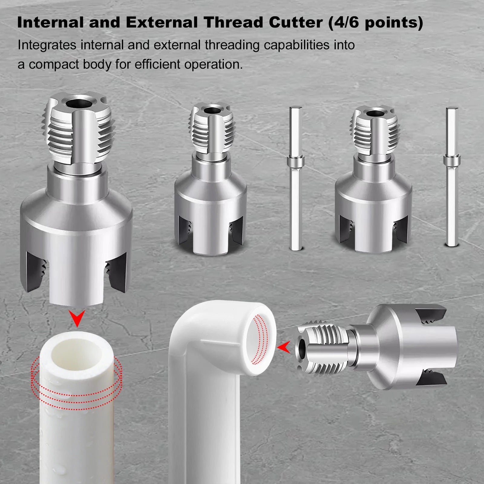 PVC Pipe Thread Cutting Tool 1/2in 3/4in 1in Dual-Function PPR Water Pipe Opener Tap for Plumbing Projects and Home Repairs Peaceful Pleasures Health and Wellness