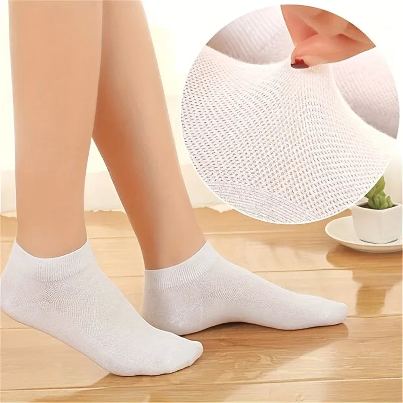 5-Pack Breathable Mesh Ankle Socks | Unisex Low Cut Sports Ankle Socks Peaceful Pleasures Health and Wellness