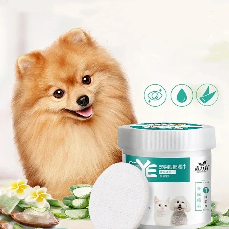 Pet Eye Wipes 130ct – Tear Stain Remover for Dogs & Cats