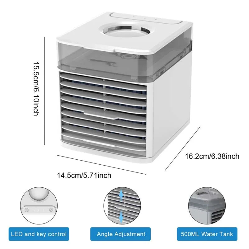 Modern Mini air Conditioning Fan Portable Household Desktop USB Cooling Fan Mobile Humidification Water Cooled Spray Small Fan Peaceful Pleasures Health and Wellness
