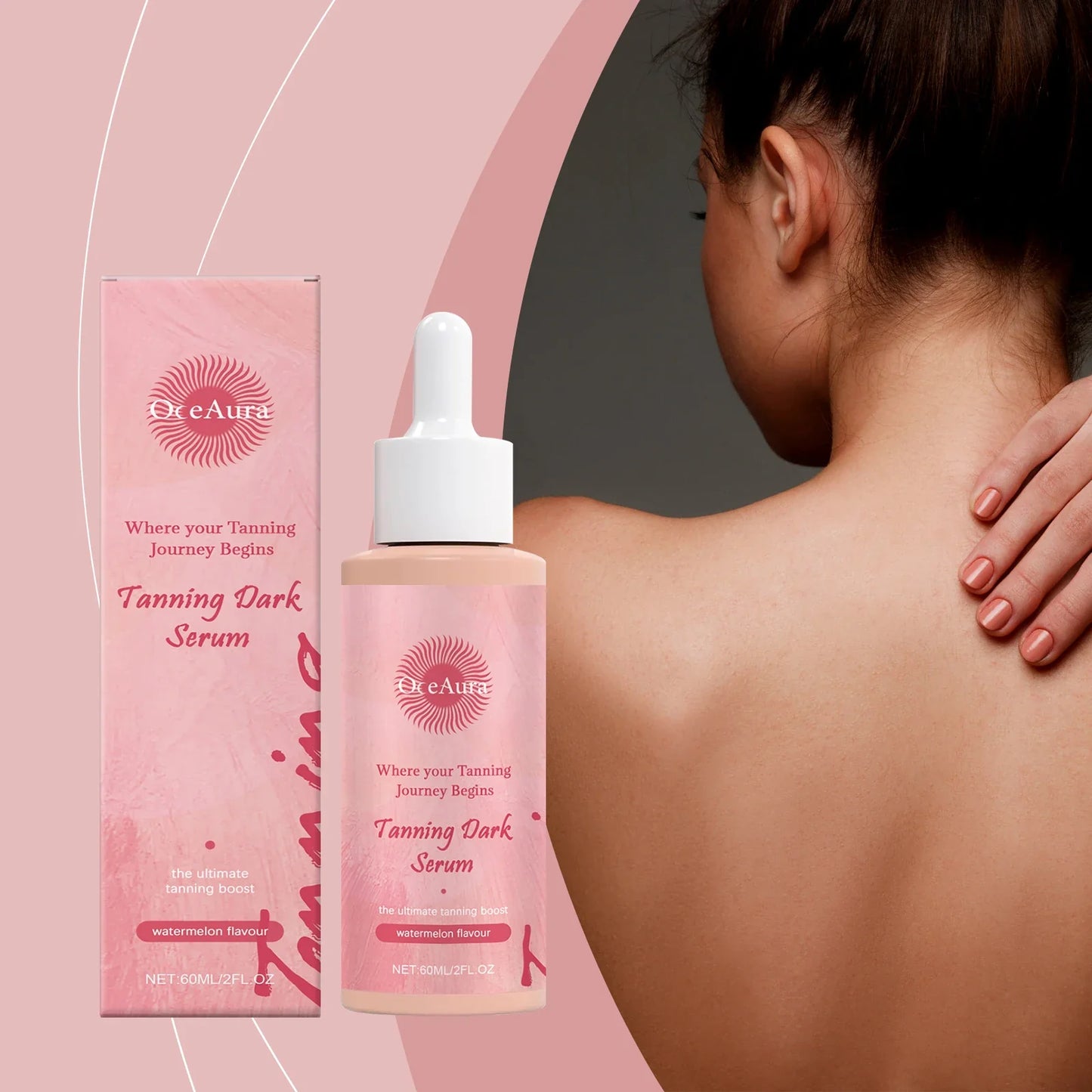OceAura Sunless Self Tanner Serum – Bronzing Drops Face & Body