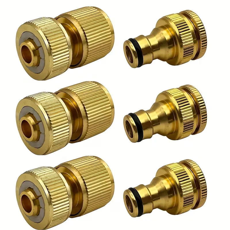 Aluminum Garden Hose Tap Connector Fittings 6 & 10 Pack EU