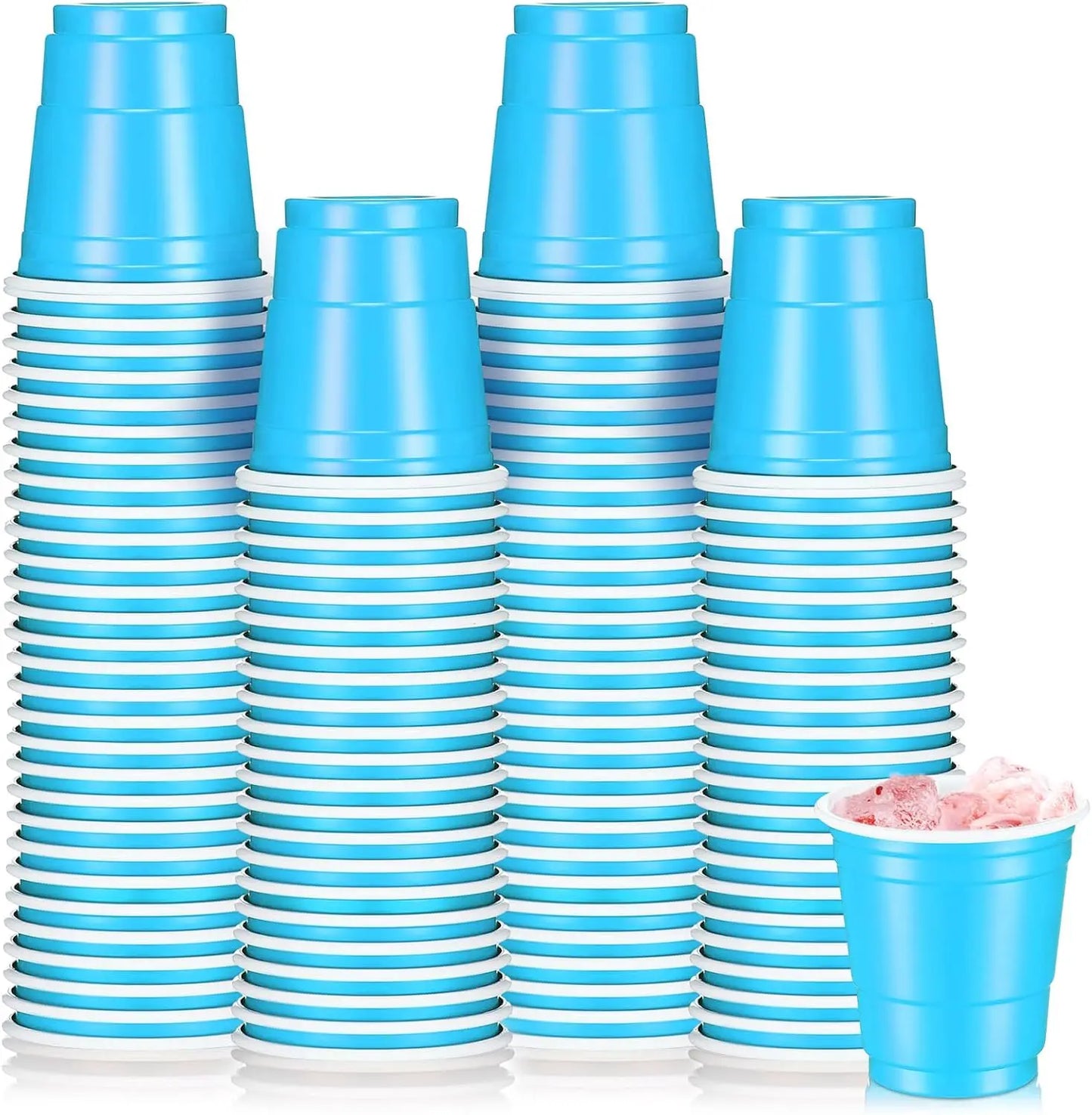 200Pack 2OZ Mini Party Cups Plastic Shot Glasses Red Disposable Cups for Christmas Birthday Wedding Holiday Celebrating Party Peaceful Pleasures Health and Wellness
