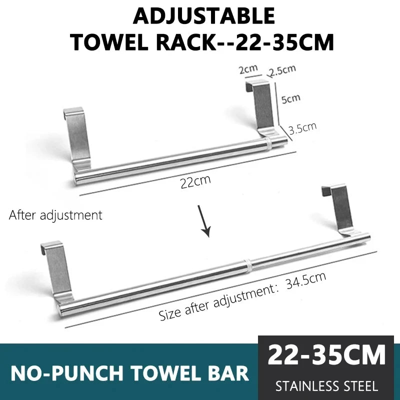 Over Door Towel Rack – Stainless Steel Hanging Bar Organizer