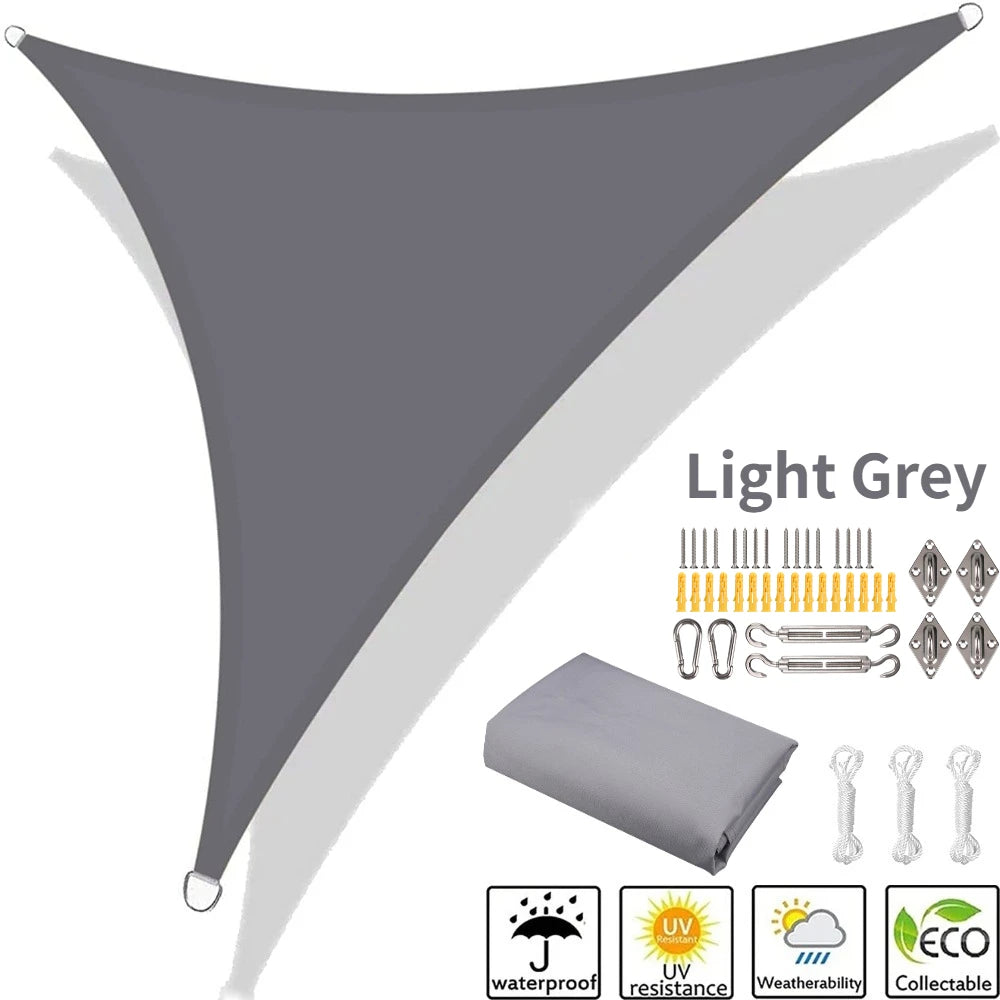 Waterproof Triangle Shade Sail UV Canopy 5x5x5 / 5x5x7M