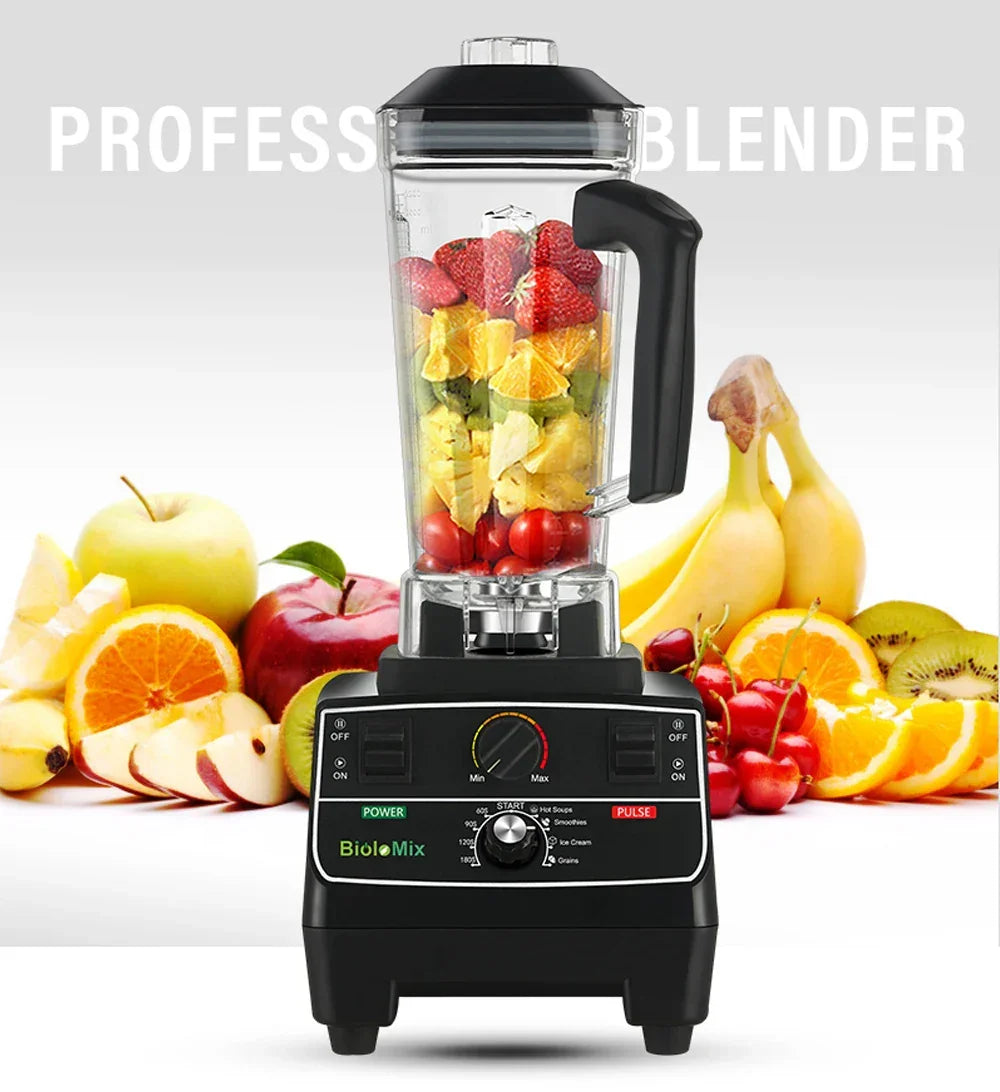 BioloMix BPA Free 2L Jar 2200W Professional Smart Timer Pre-programed Blender Mixer Juicer Food Processor Ice Smoothies Crusher Peaceful Pleasures Health and Wellness