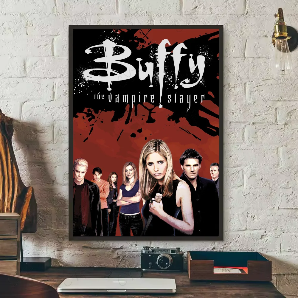 Vintage Buffy The Vampire Poster HD art sticky wall waterproof home living room bedroom bar aesthetic decoration Peaceful Pleasures Health and Wellness z13 50X70cmNoframe