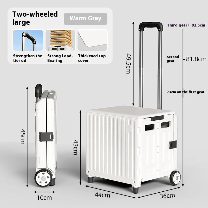 Foldable Shopping Cart with Wheels | Lightweight Collapsible Trolley