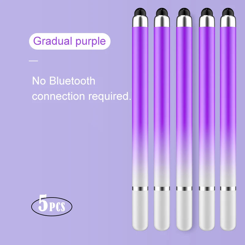 2-in-1 Capacitive Stylus For Touch Screen Stylus Pen For ipad Touch Pencil For Cell Phone Universal stylus pen For Phone Peaceful Pleasures Health and Wellness Gradual purple(5pcs)