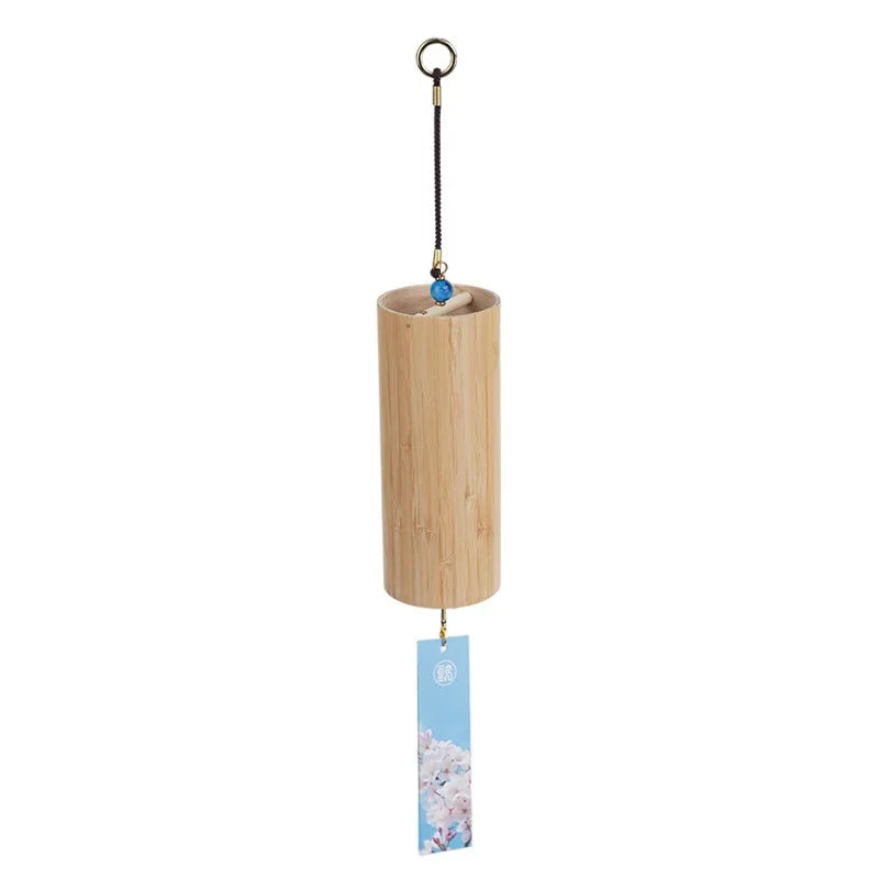Antique Bamboo Wind Chime Hand Cranked Tube Chord Courtyard Outdoor