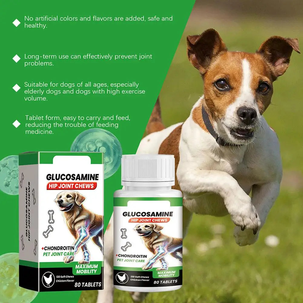 1/2/3box Pet Joint Health Tablets Dogs Ammonia Chondroitin Joint Care Chewable Tablets Relieve Joint Discomfort Pet Body Care Peaceful Pleasures Health and Wellness