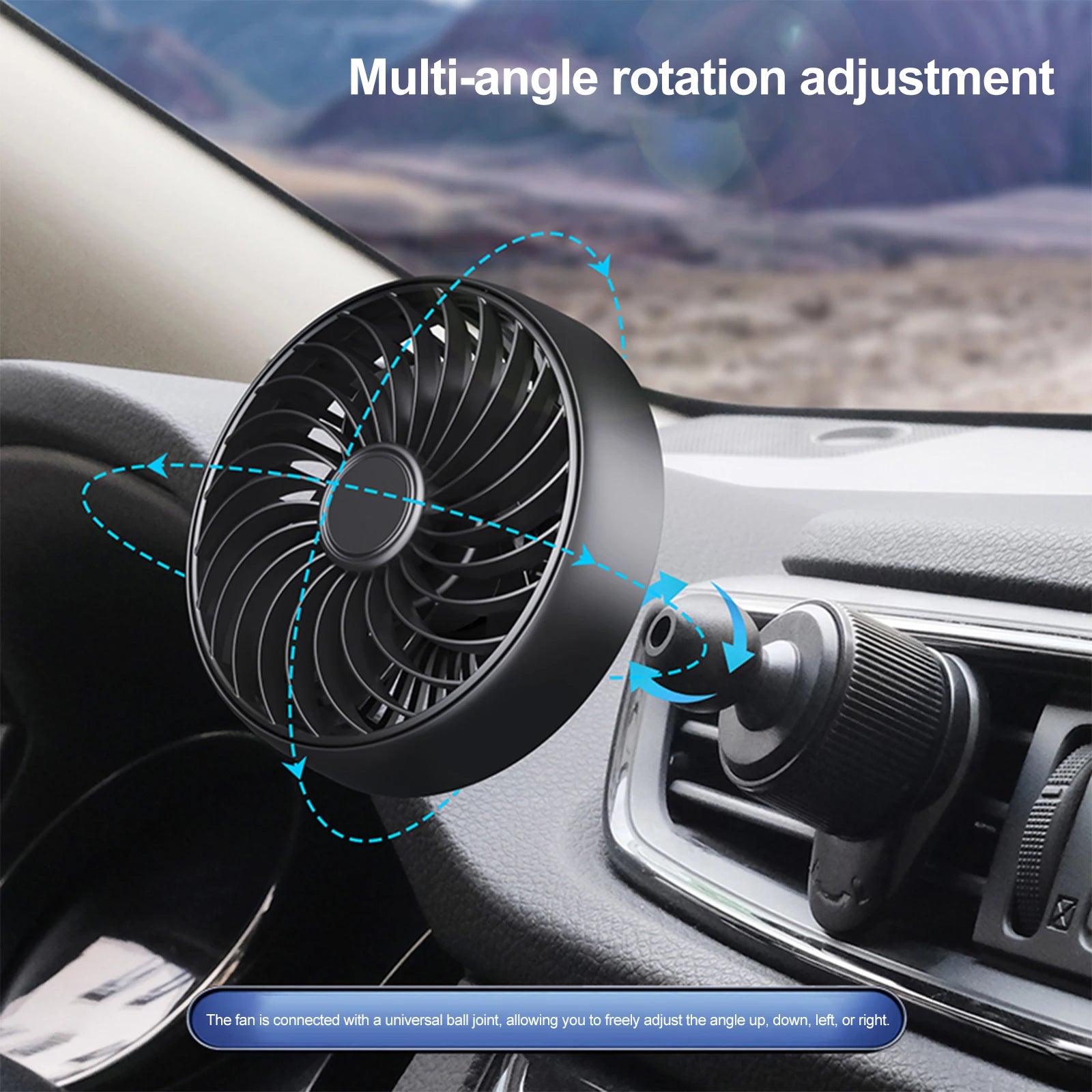 3 Speed USB Car Fan Mini Electric Air Vent Cooling Fan with 115cm Control Cable for Vehicle Auto Truck Interior Accessories Peaceful Pleasures Health and Wellness