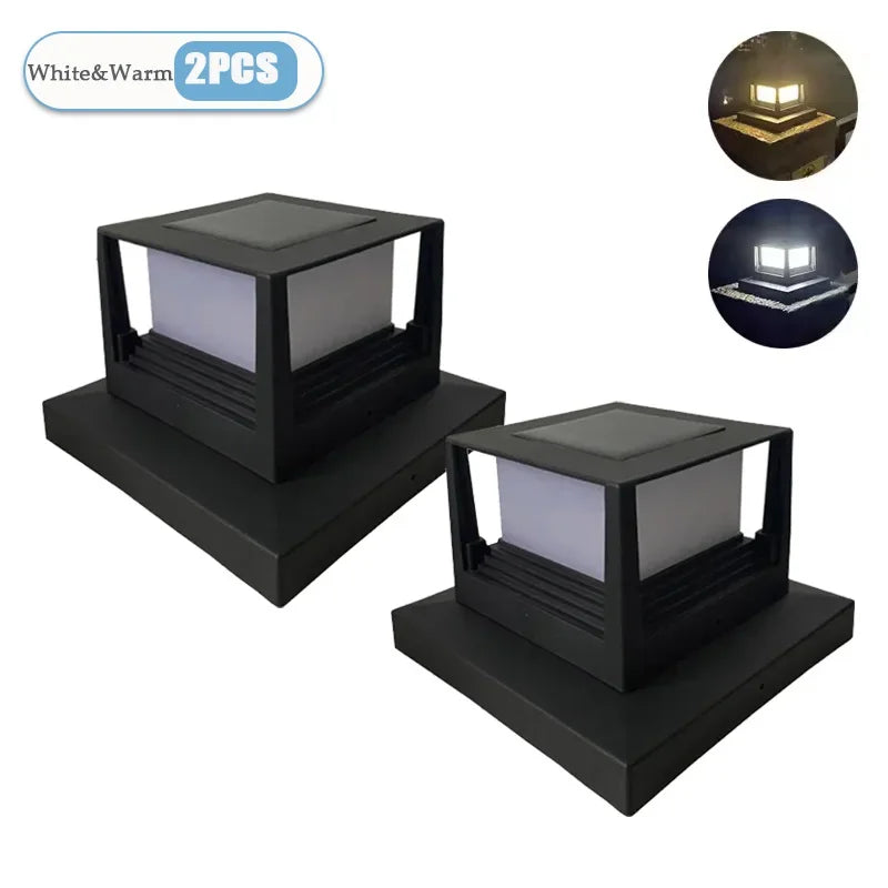 Solar Pillar Post Cap Light | Waterproof LED Garden Fence Lamp