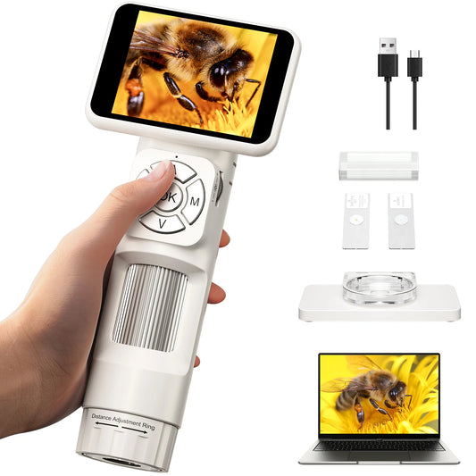 Handheld Children's Puzzle Electron Microscope Digital Magnifying Glass Peaceful Pleasures Health and Wellness YELLOW