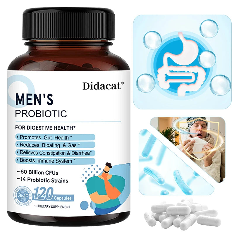 Men's Probiotic with Digestive Enzymes & Prebiotic Fiber | Didacat