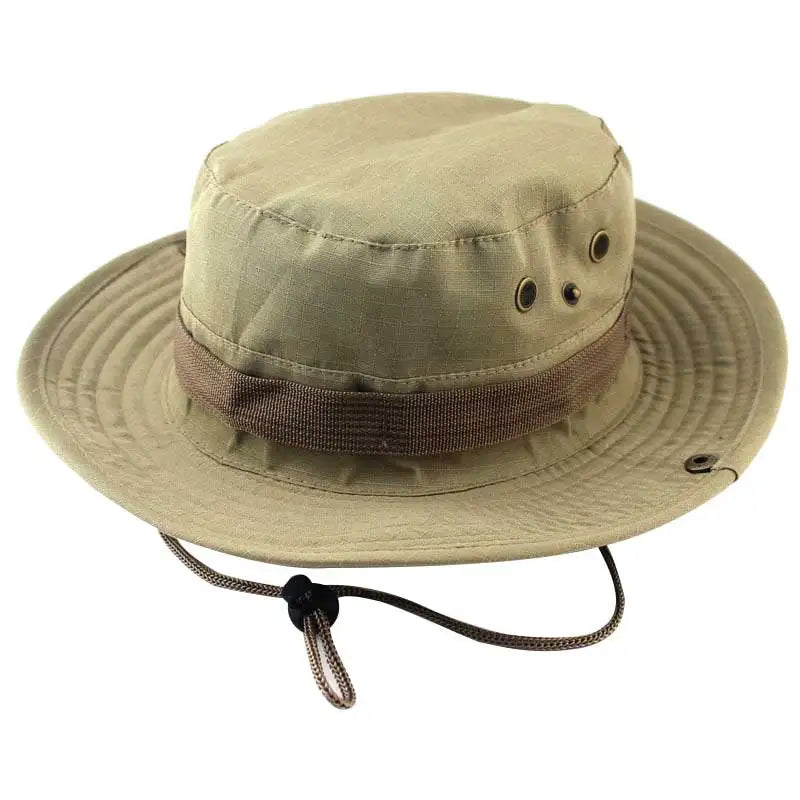 Newest Camouflage Outdoor Fishing Caps Mountaineering Round Boonie Hats Summer Military Camping fisherman Men Sun Protection Hat Peaceful Pleasures Health and Wellness E