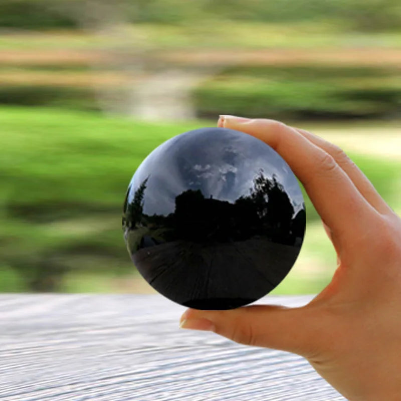 Natural Black Obsidian Crystal Ball Sphere 30/40/50mm Décor