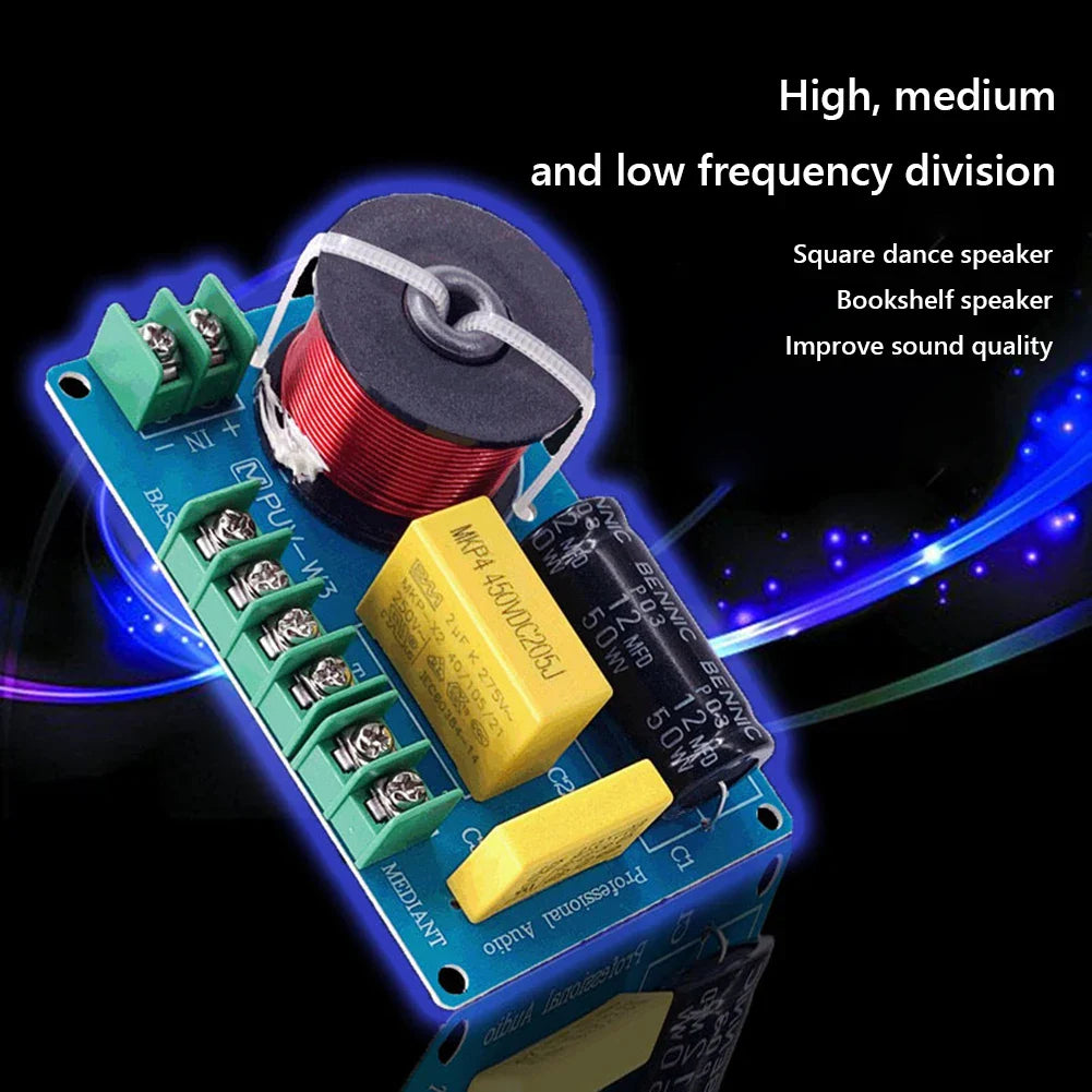 3-Way Hi-Fi Crossover Filter Module MKP 200W – 3.5–8" Speakers