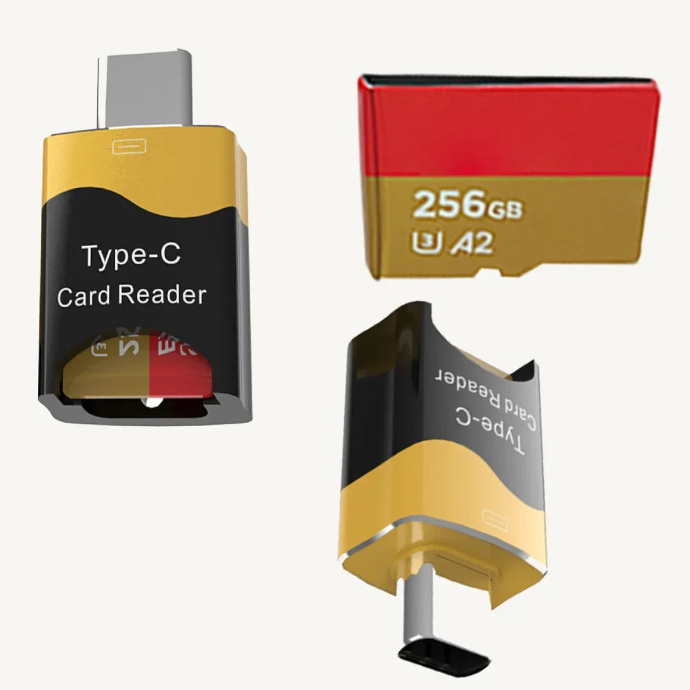 Mini Type-C TF Card Reader – Aluminum, Plug & Play Peaceful Pleasures Health and Wellness