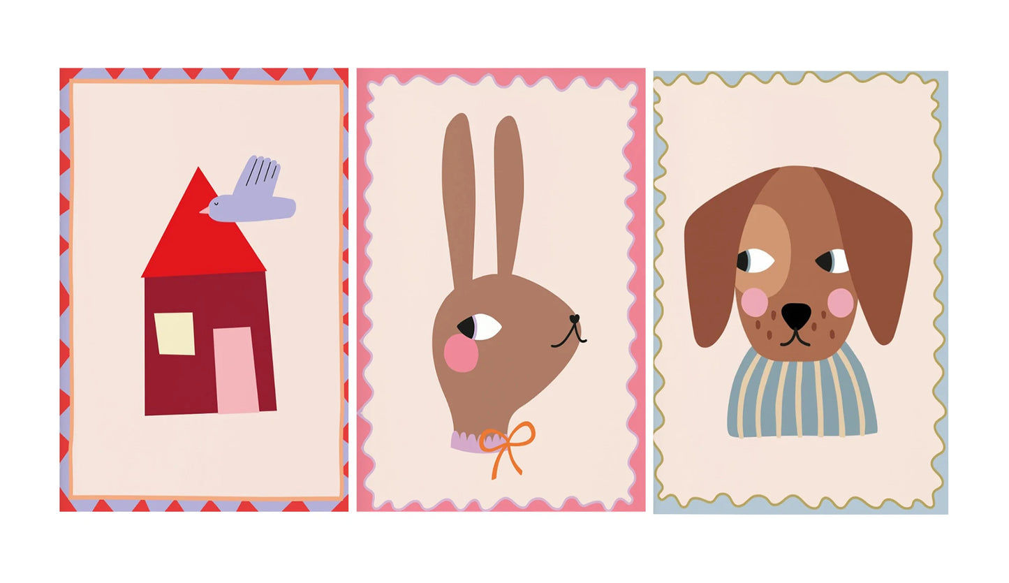 Cute Animals Canvas Print – Kids Nursery Wall Art Poster