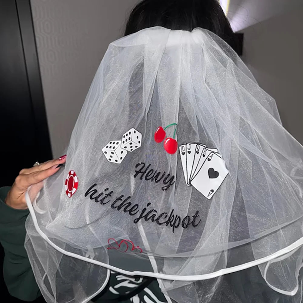 Personalised Bride Bachelorette Veil Bride To Be Jackpot Veil Vegas Wedding Engagement Decor Hair Accessories Bridal Shower Gift Peaceful Pleasures Health and Wellness