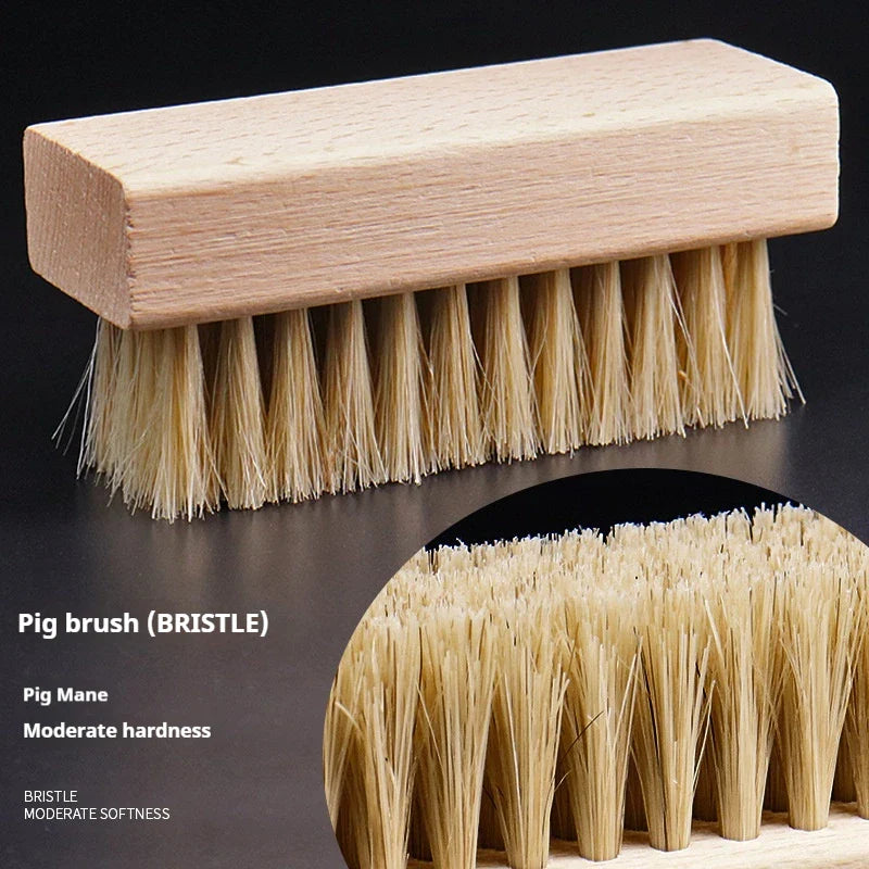 Laundry & Shoe Brush Set – Natural Bristle, Wood Handle