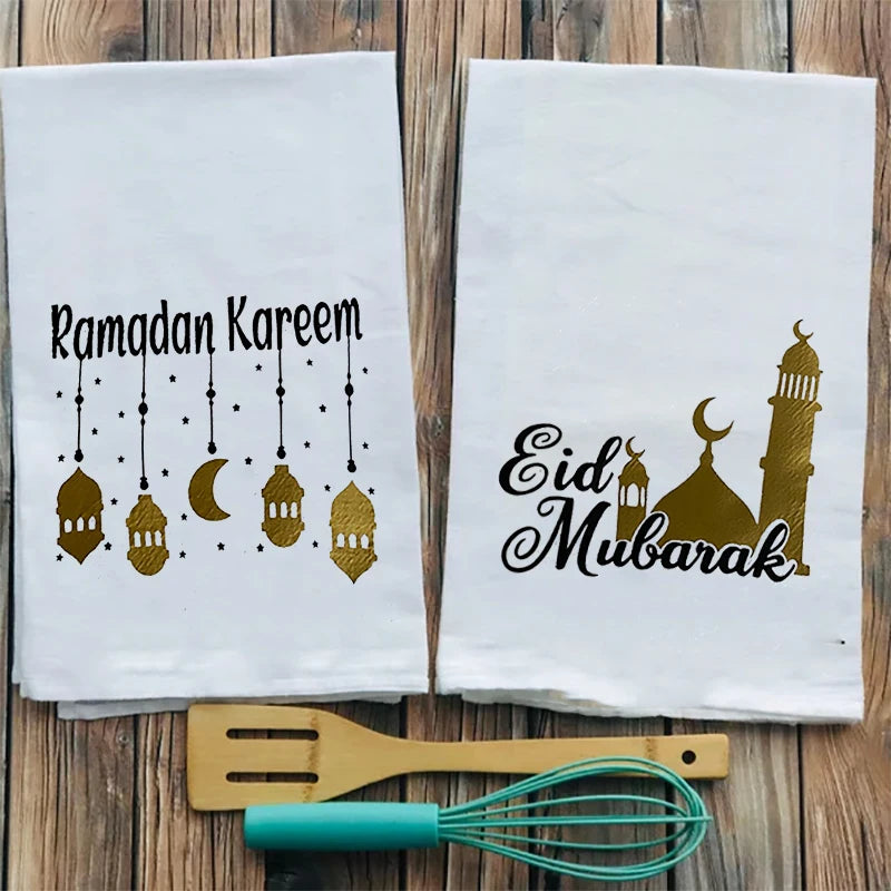 Ramadan Kareem Eid Mubarak Kitchen Tea Towel | Islamic Gift Kitchen Tea Towel Peaceful Pleasures Health and Wellness