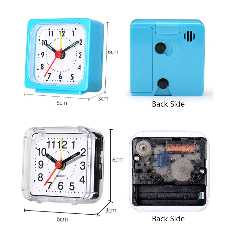 1PC Square Small Alarm Clock Acrylic Frame Quartz Movement Accurate Time Bedside Desk Clock for Bedroom Wake Up Student Clock Peaceful Pleasures Health and Wellness